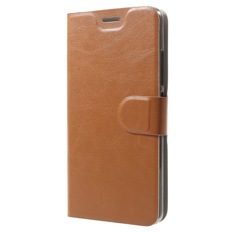 Crazy Horse PU Leather Wallet Mobile Phone Case for Lenovo K8 Plus - Brown-2