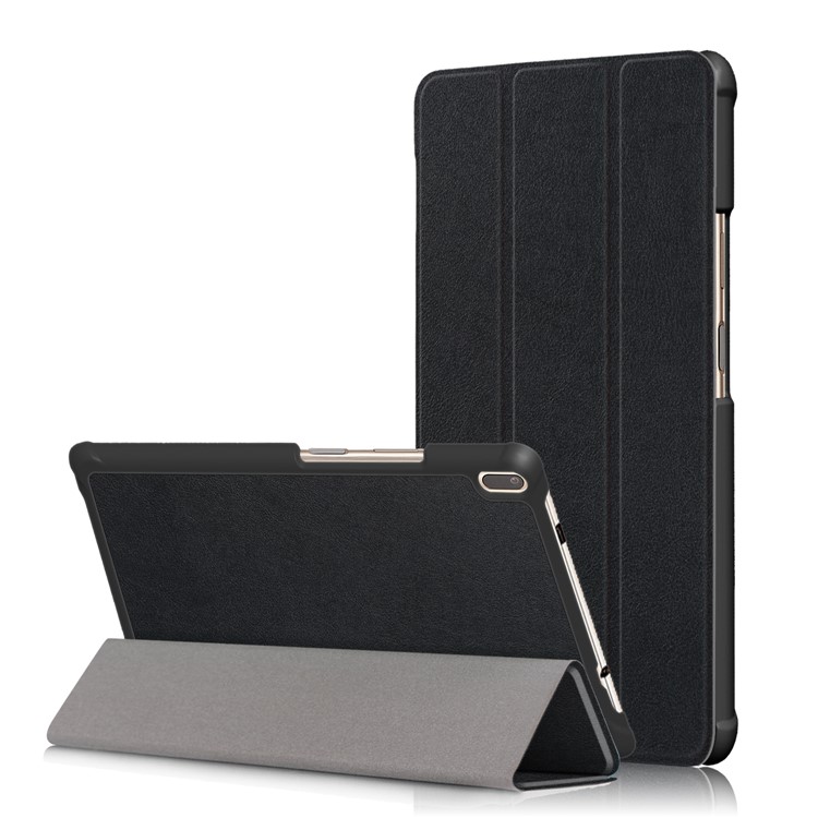 Tri-fold Stand Flip Leather Case for Lenovo Xiaoxin 8.0 TB-8804F - Black-1