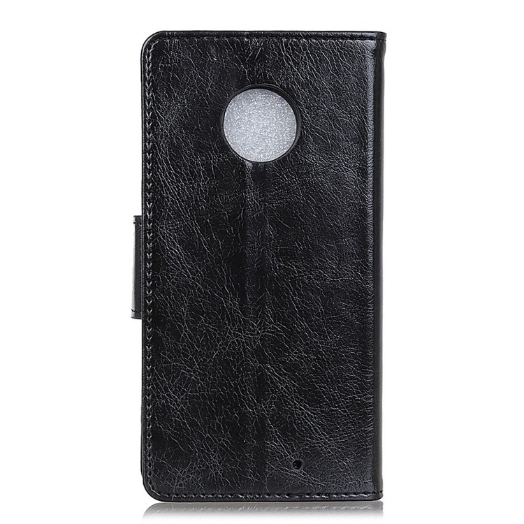 Textured Split Leather Stand Phone Casing for Motorola Moto X4 - Black-3