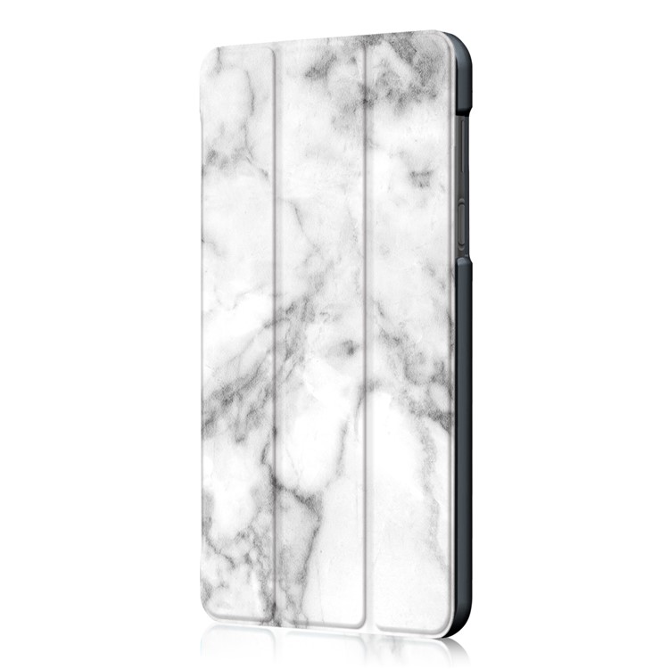Pattern Printing Leather Tri-fold Stand Case for Lenovo Tab 7 Essential (TB-7304F/X) - Marble Pattern-4