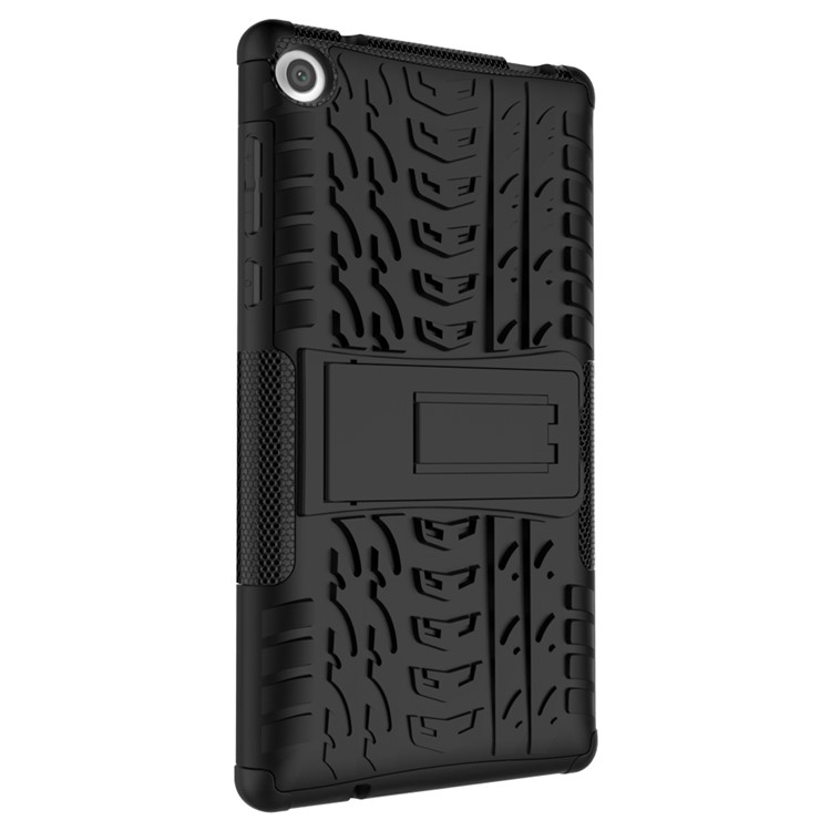 Cool Tyre Kickstand PC + TPU Hybrid Case for Lenovo Tab3 7 730X - Black-4
