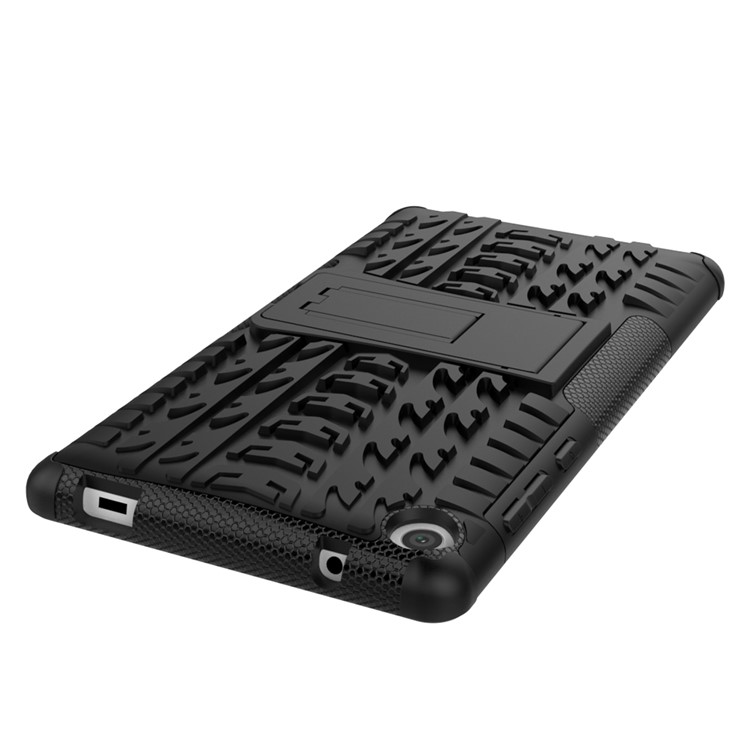 Cool Tyre Kickstand PC + TPU Hybrid Case for Lenovo Tab3 7 730X - Black-7