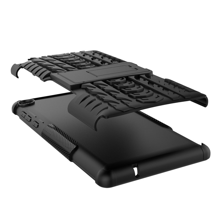 Cool Tyre Kickstand PC + TPU Hybrid Case for Lenovo Tab3 7 730X - Black-8