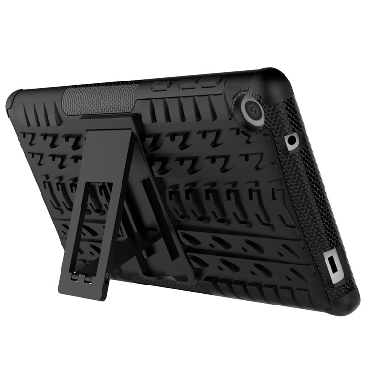 Cool Tyre Kickstand PC + TPU Hybrid Case for Lenovo Tab3 7 730X - Black-9