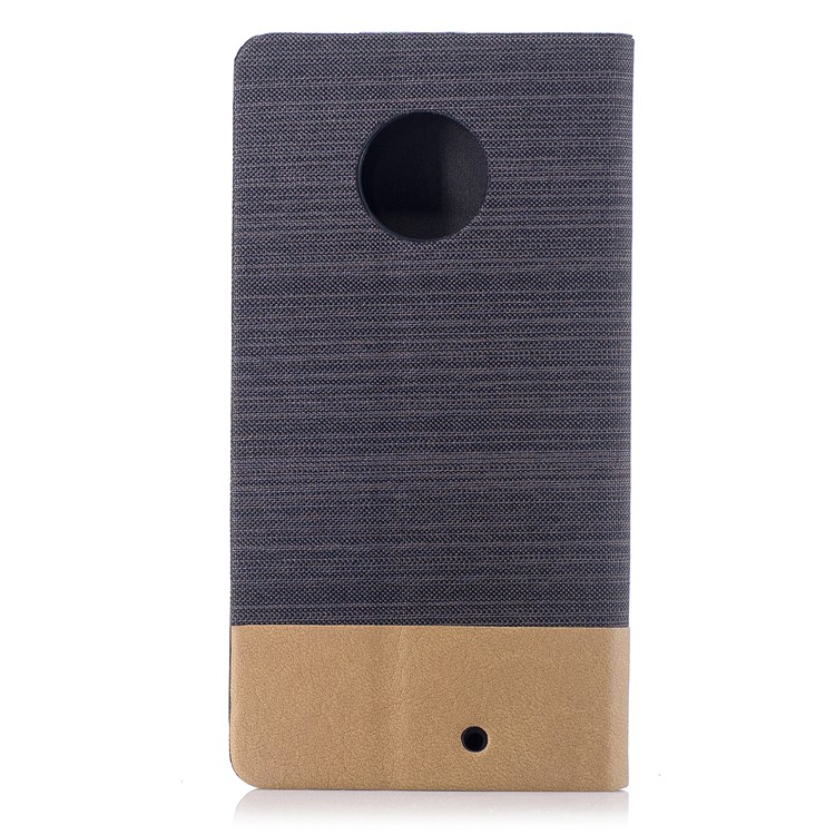 Canvas Stand Folio Leather Card Holder Cellphone Shell for Motorola Moto X4/X (4th gen.) - Brown-2