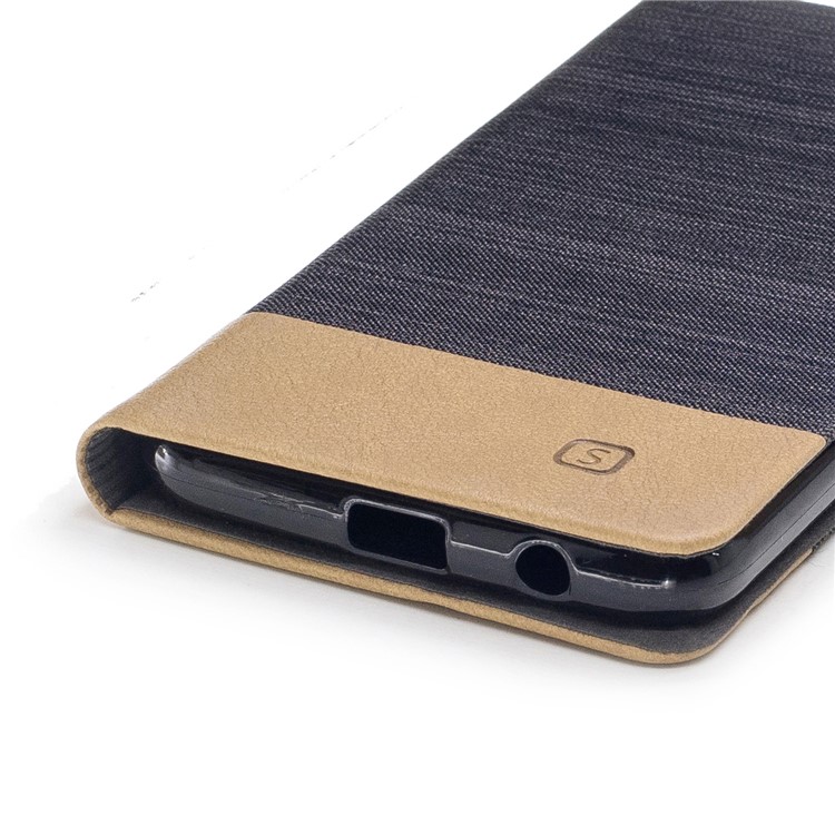Canvas Stand Folio Leather Card Holder Cellphone Shell for Motorola Moto X4/X (4th gen.) - Brown-5