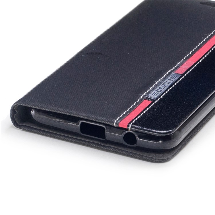 For Motorola Moto X4/X (4th gen.) Contrast Color Leather Card Slot Phone Protective Case with Stand - Black-5