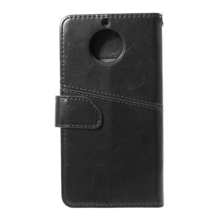 K'TRY Geometric Splicing Series for Motorola Moto G5S Plus Leather Wallet Protective Case - Black-2