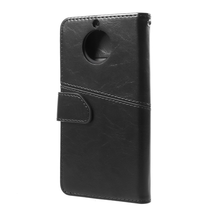 K'TRY Geometric Splicing Series for Motorola Moto G5S Plus Leather Wallet Protective Case - Black-4
