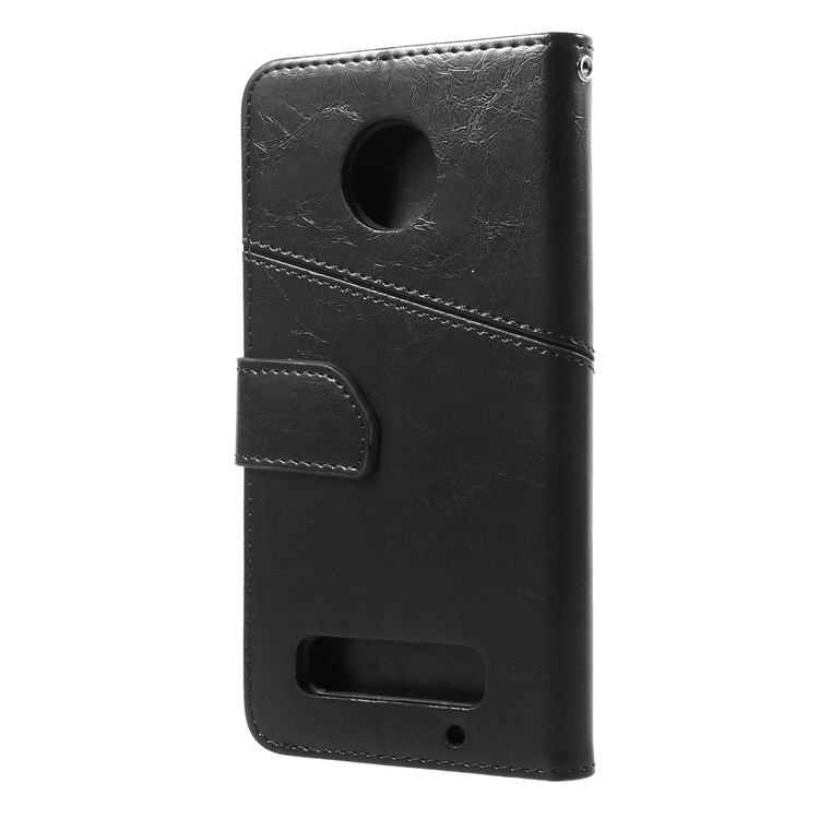 K'TRY Geometric Splicing Series for Motorola Moto Z2 Play Leather Wallet Flip Case - Black-4