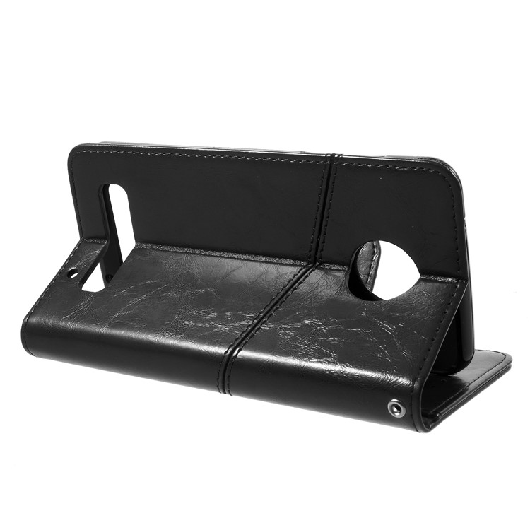K'TRY Geometric Splicing Series for Motorola Moto Z2 Play Leather Wallet Flip Case - Black-5