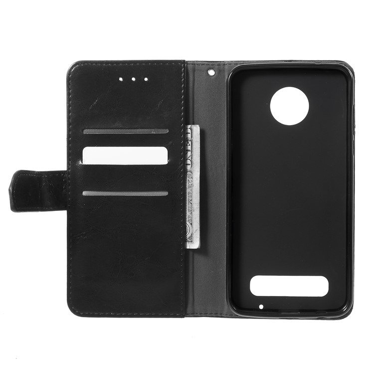 K'TRY Geometric Splicing Series for Motorola Moto Z2 Play Leather Wallet Flip Case - Black-6