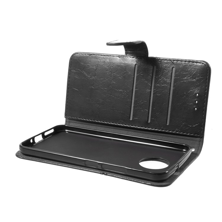 K'TRY Geometric Splicing Series PU Leather Wallet Stand Mobile Case for Motorola Moto G6 - Black-7