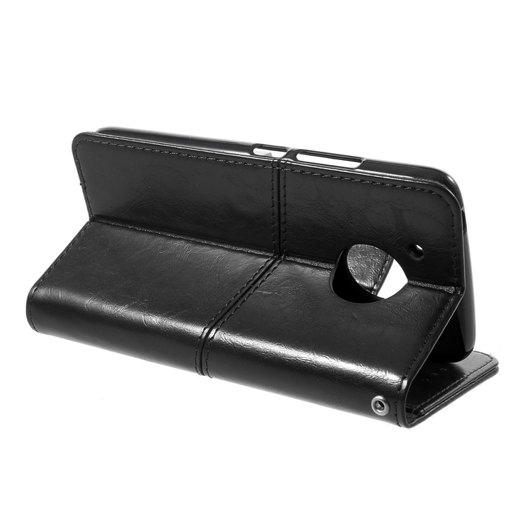 K'TRY Geometric Splicing Series for Motorola Moto E4 US Version Leather Stand Case - Black-5