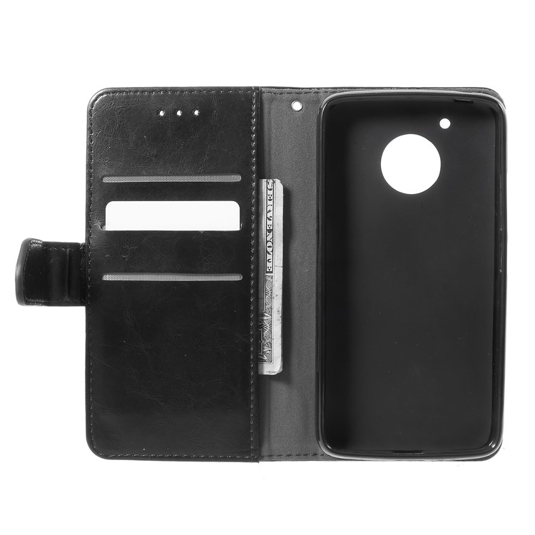K'TRY Geometric Splicing Series for Motorola Moto E4 US Version Leather Stand Case - Black-6