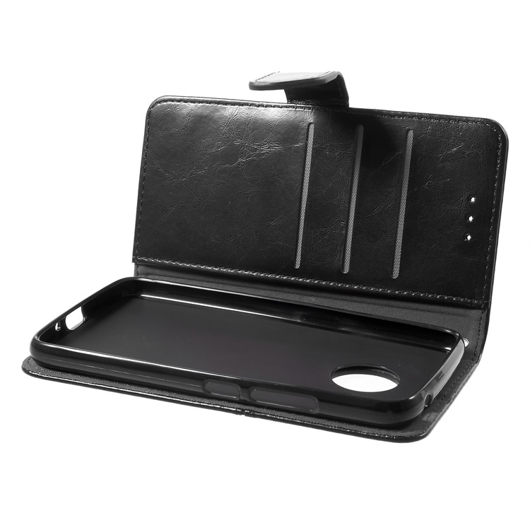 K'TRY Geometric Splicing Series for Motorola Moto E4 US Version Leather Stand Case - Black-7