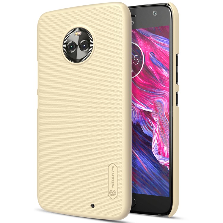 NILLKIN Super Frosted Shield PC Mobile Shell + Screen Film for Motorola Moto X4 / Moto X (4th gen.) - Gold-1