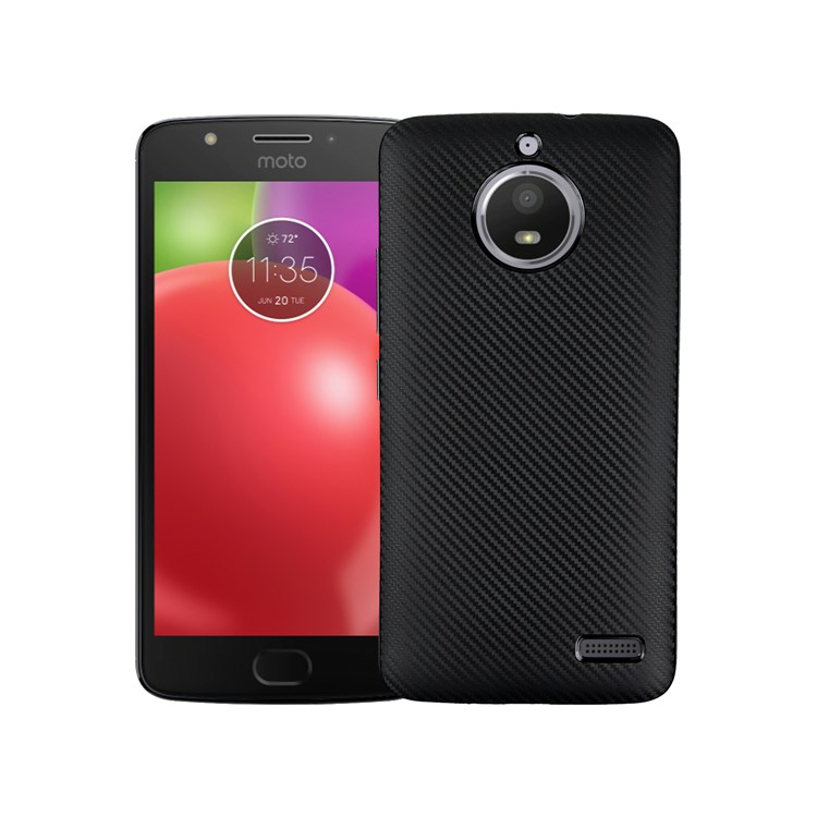 Carbon Fiber Soft TPU Cell Phone Casing for Motorola Moto E4 EU Version - Black-1
