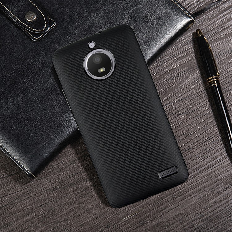 Carbon Fiber Soft TPU Cell Phone Casing for Motorola Moto E4 EU Version - Black-2