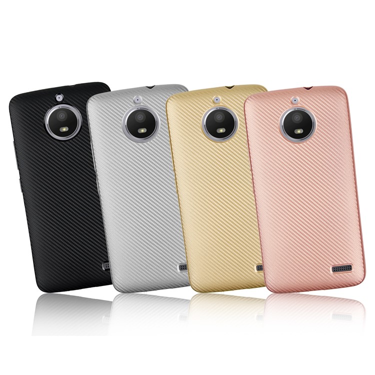 Carbon Fiber Soft TPU Cell Phone Casing for Motorola Moto E4 EU Version - Black-3