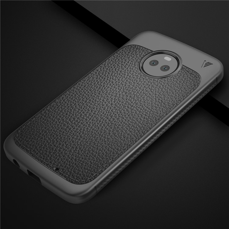 LENUO Litchi Skin Leather Coated TPU Case for Motorola Moto X4/X (4th gen.) - Black-3