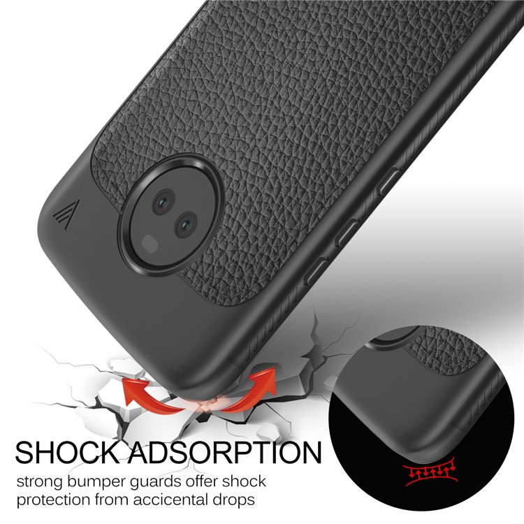 LENUO Litchi Skin Leather Coated TPU Case for Motorola Moto X4/X (4th gen.) - Black-5