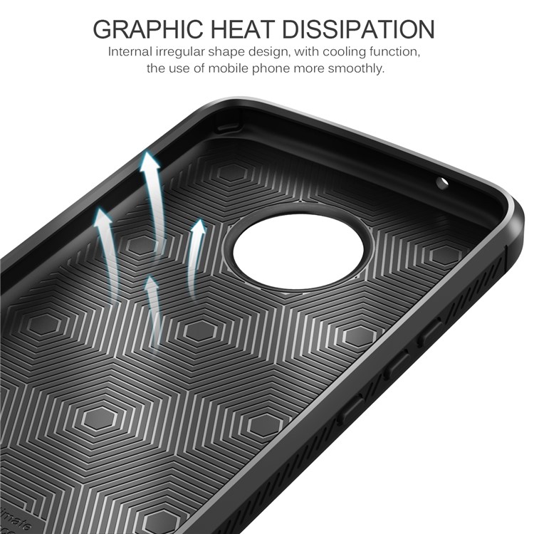 LENUO Litchi Skin Leather Coated TPU Case for Motorola Moto X4/X (4th gen.) - Black-8