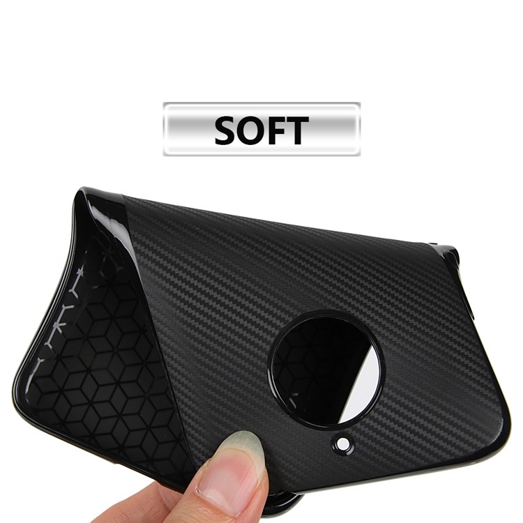 Carbon Fiber Soft TPU Mobile Casing for Motorola Moto E4 Plus EU Version - Black-2