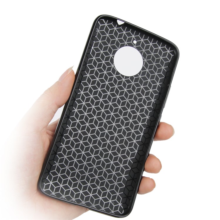 Carbon Fiber Soft TPU Mobile Casing for Motorola Moto E4 Plus EU Version - Black-3