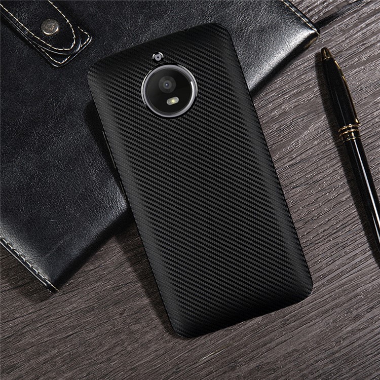 Carbon Fiber Soft TPU Mobile Casing for Motorola Moto E4 Plus EU Version - Black-5
