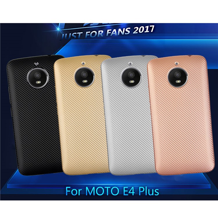 Carbon Fiber Soft TPU Mobile Casing for Motorola Moto E4 Plus EU Version - Black-7