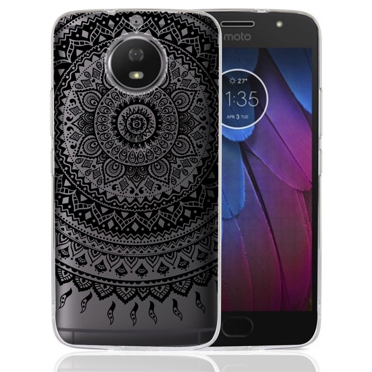 For Motorola Moto G5S Mandala Pattern PC Back + TPU Edge Mobile Case - Black-1