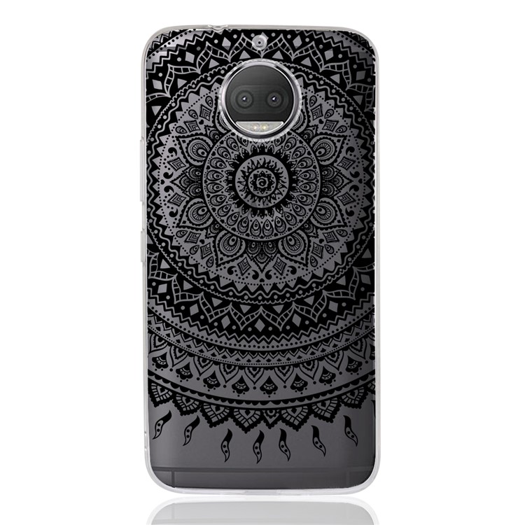 For Motorola Moto G5S Plus Mandala Pattern PC Back + TPU Edge Phone Case - Black-2