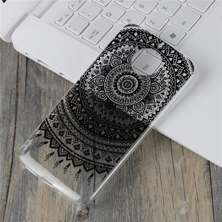 For Motorola Moto G5S Plus Mandala Pattern PC Back + TPU Edge Phone Case - Black-3
