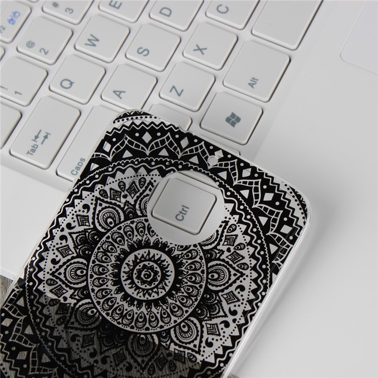 For Motorola Moto G5S Plus Mandala Pattern PC Back + TPU Edge Phone Case - Black-4