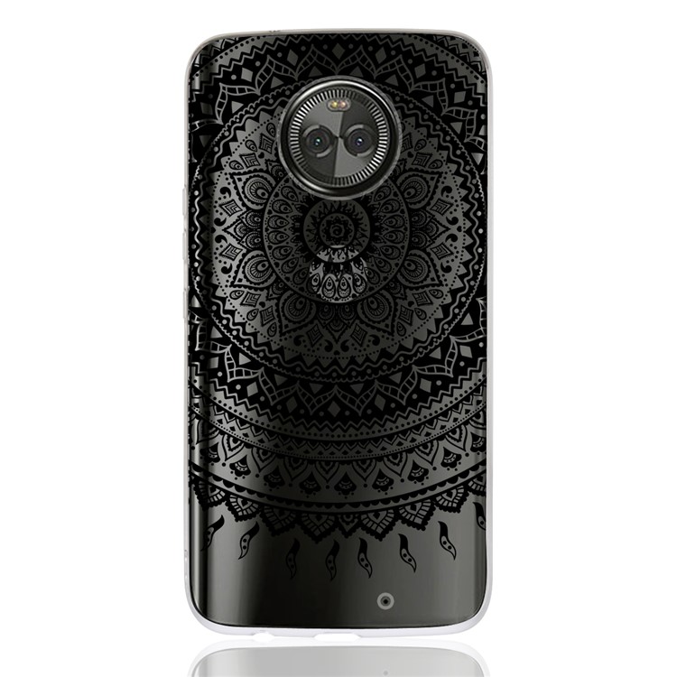 Mandala Flower PC TPU Hybrid Case for Motorola Moto X4 / Moto X (4th gen.) - Black-2