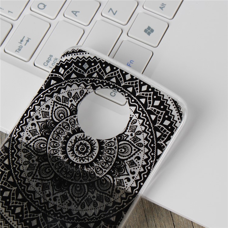 Mandala Flower PC TPU Hybrid Case for Motorola Moto X4 / Moto X (4th gen.) - Black-4