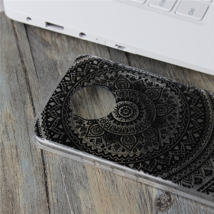 Mandala Flower PC TPU Hybrid Case for Motorola Moto X4 / Moto X (4th gen.) - Black-5