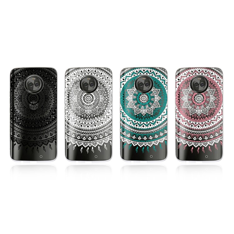 Mandala Flower PC TPU Hybrid Case for Motorola Moto X4 / Moto X (4th gen.) - Black-7