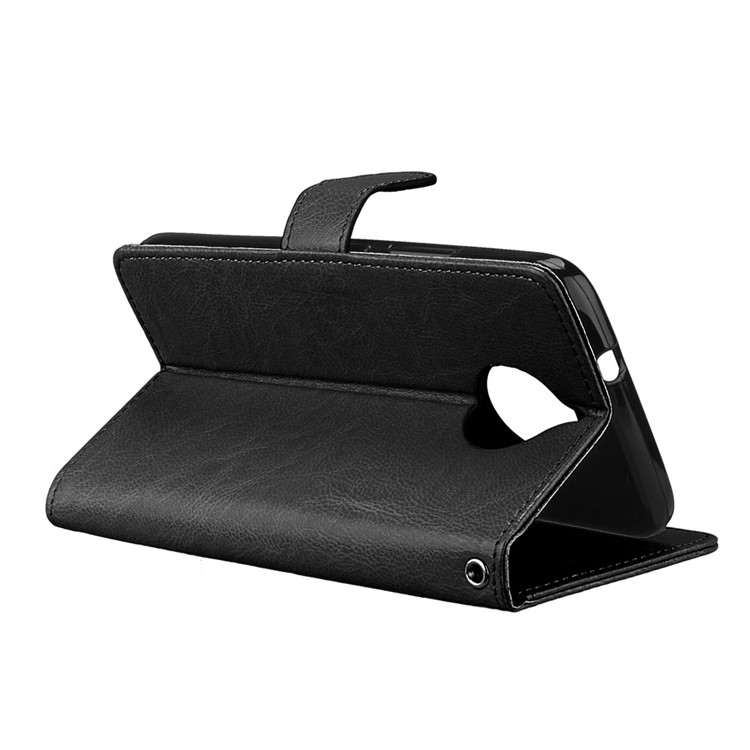 Crazy Horse PU Leather 3 Card Slots Cellphone Casing for Motorola Moto G5S - Black-14