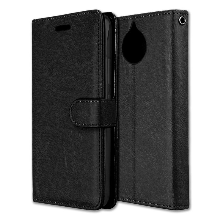 Crazy Horse PU Leather 3 Card Slots Cellphone Casing for Motorola Moto G5S - Black-3
