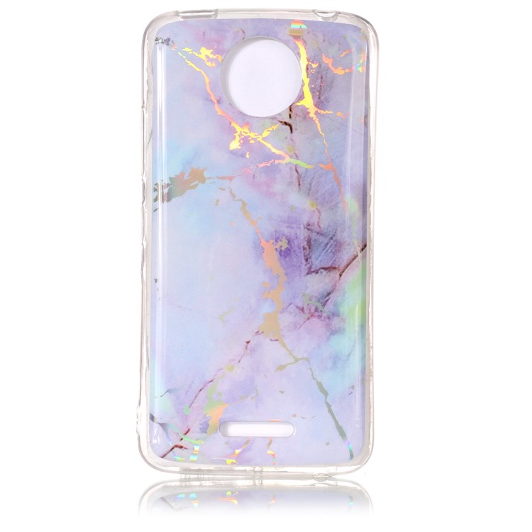 Für Motorola Moto C Plus Marmormuster Eingefärbt TPU-Gel-Abdeckung - Lila-2