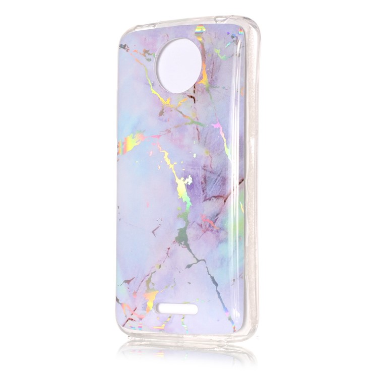 Für Motorola Moto C Plus Marmormuster Eingefärbt TPU-Gel-Abdeckung - Lila-3