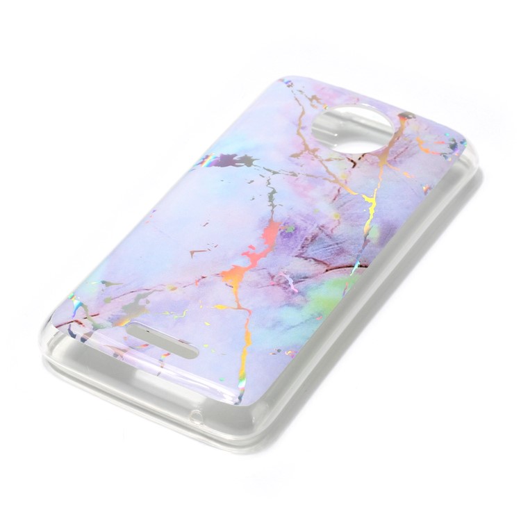 Für Motorola Moto C Plus Marmormuster Eingefärbt TPU-Gel-Abdeckung - Lila-4