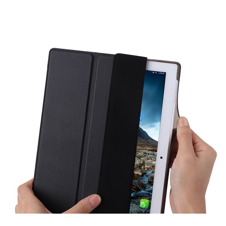 PU Leather Tri-fold Stand Tablet Case for Lenovo Tab 4 10 (TB-X304F/N) - Black-8