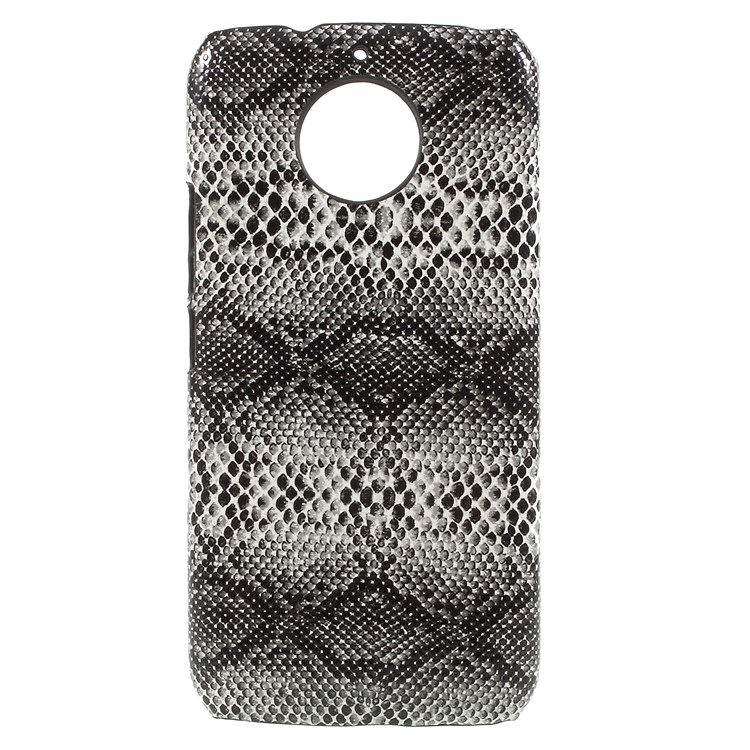 Leather Coated PC Phone Accessory Casing for Motorola Moto G6 - Snake Texture-1