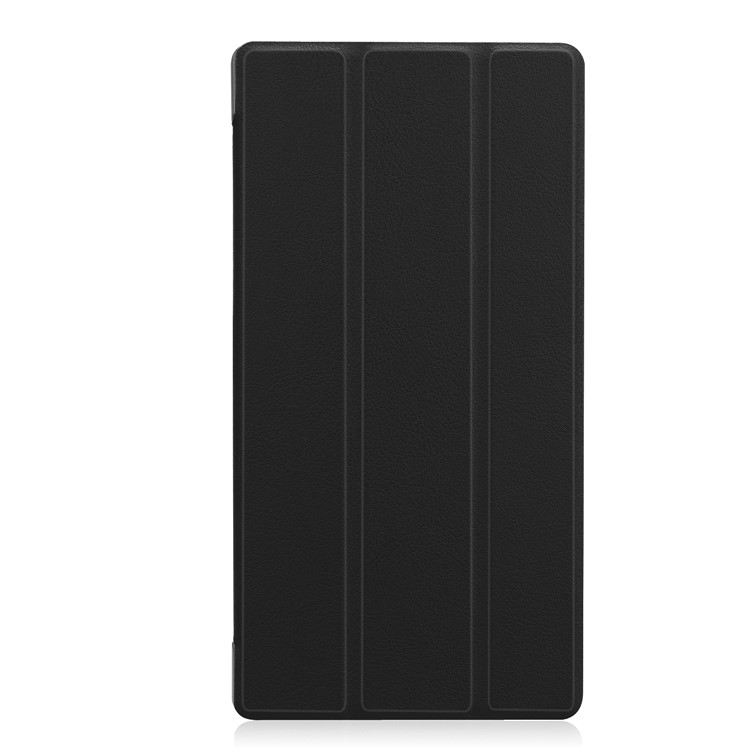 Tri-fold Stand PU Leather Protective Case for Lenovo Tab 7.0 - Black-2