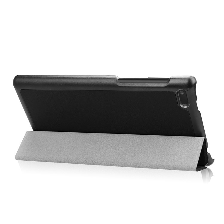 Tri-fold Stand PU Leather Protective Case for Lenovo Tab 7.0 - Black-5