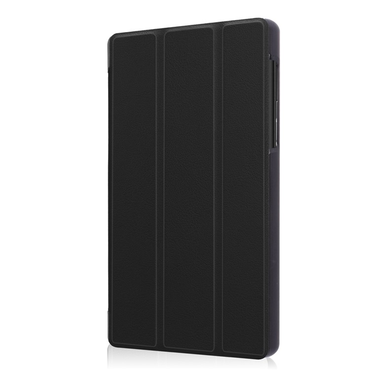Tri-fold Stand PU Leather Protective Case for Lenovo Tab 7.0 - Black-7
