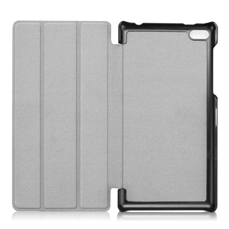 Tri-fold Stand PU Leather Protective Case for Lenovo Tab 7.0 - Black-8